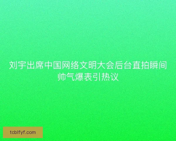刘宇出席中国网络文明大会后台直拍瞬间帅气爆表引热议