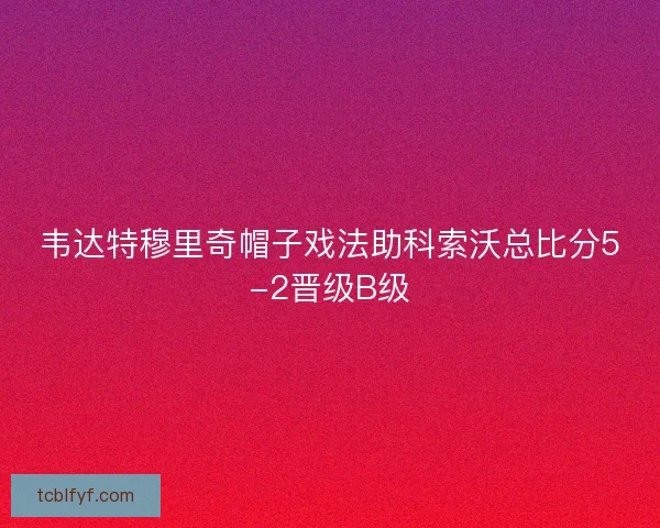 韦达特穆里奇帽子戏法助科索沃总比分5-2晋级B级