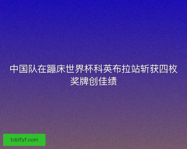 中国队在蹦床世界杯科英布拉站斩获四枚奖牌创佳绩